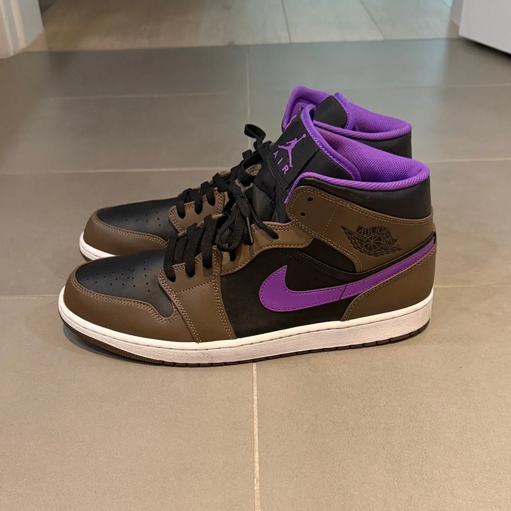 Nike Air Jordan High Top Sneakers Brown Black Purple